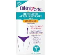 Bikini Zone Medicated After Shave Gel Lidocaine Razor Bump Relief, 1 Oz, 3 Pack