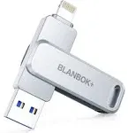 BLANBOK+ MFi Certified Flash Drive for iPhone Photo Stick USB Thumb Drive Memory Stick High Speed USB Drive Photo Storage for iPhone USB Stick