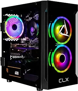 CLX Set Gaming Desktop - AMD Ryzen 7 5700X 3.4GHz 8-Core Processor, 16GB DDR4 Memory, GeForce RTX 4060 8GB GDDR6 Graphics, 1TB SSD, 2TB HDD, WiFi, Windows 11 Home 64-bit