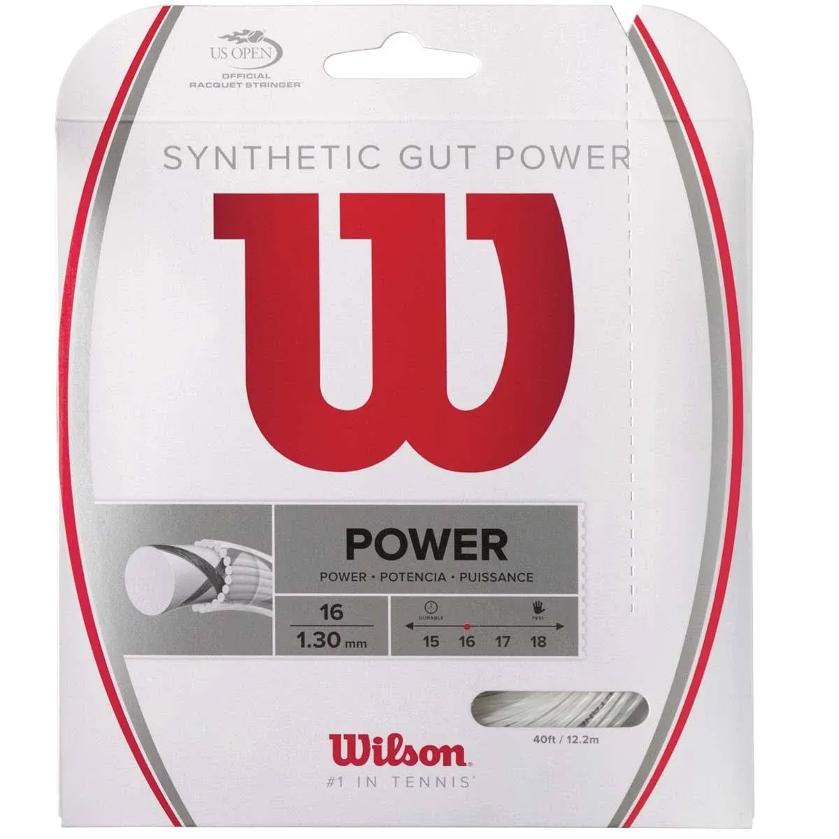 Wilson Synthetic Gut Power 16 Tennis String (White)