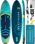 Skatinger 11'6×35" Super Wide Inflatable Stand Up Paddle Board, Ultra Stable Wide Sup for 2+1 People/Family/Big Size W/Shoulder Strap, 100L Backpack