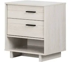 South Shore Fynn Nightstand with Cord Catcher, Winter Oak