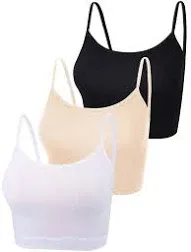 Boao 3 Pcs Crop Camisole Top Spaghetti Strap Tank Sleeveless Crop Tank Top for Women Sports