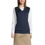 Lands' End Women's School Uniform Cotton Modal Sweater Vest - Classic Navy