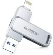 BLANBOK+ MFi Certified 128GB Photo Stick iPhone Flash Drive,USB Memory Stick 