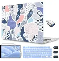 CISSOOK Floral Case Compatible with MacBook Pro 14 Inch 2023 2021 Release A2992 A2918 M3 A2779 M2 A2442 M1 Pro/Max, Plastic Hard Shell +Keyboard Cover for MacBook Pro 14 with Touch ID -Art Floral