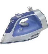 Hamilton Beach Durathon Retractable Cord Non Stick Clothing Iron Steamer Blue