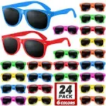 GINMIC Kids sunglasses bulk, Kids Sunglasses Party Favor, 12Pack Neon Sunglasses with UV400 Protection for Kids, Boys and Girls Age 3-8, Goody Bag Favors, Great Gift for Pool, Birthday Party Supplies