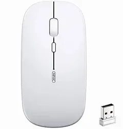 INPHIC Wireless Mouse Rechargeable, 2.4G Slim Mouse 700mAh, Silent Computer Mouse with USB Receiver, 3 Adjustable DPI Travel Mouse