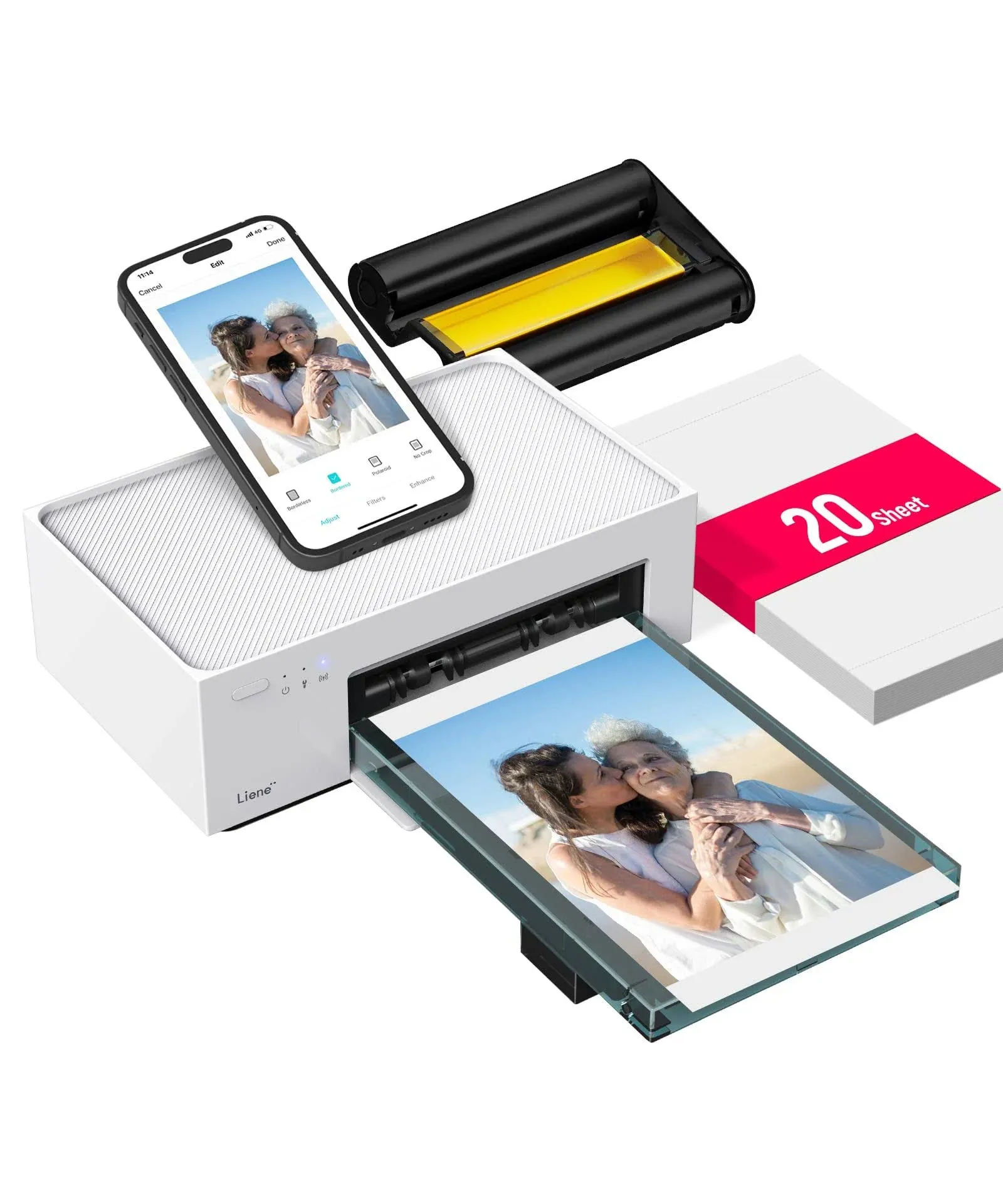 Liene 4x6&#039;&#039; Photo Printer, Wi-Fi, 20 Sheets, Full-Color