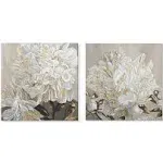 Goldfoilart Flower Wall Art Floral Decor Modern White Blooming Pictures with Gold Foil Paintings Framed Artwork for Living Room Bedroom Kitchen