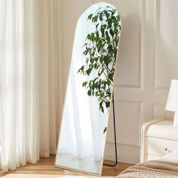 59&quot;x16&quot; Full Length Mirror Full Body Floor Mirror Standing Hanging or Leaning Wall Mirror with Alloy Thin Frame Stand Aluminum for Bedroom