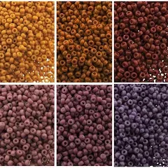 6 Colors Miyuki Round Rocaille Seed Beads Size 11/0 Sunset Ombre Bundle 11-CMD13