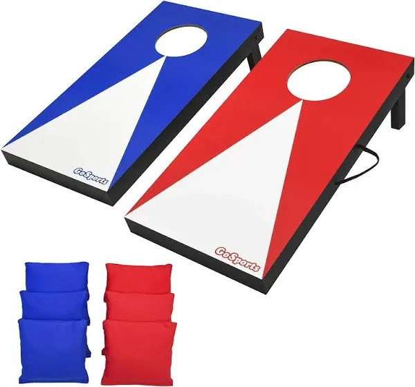 GoSports Portable Junior Cornhole Game Set with 6 Bean Bags Blue/Red Decal