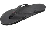 Rainbow Single Skinny Classic Leather Women&#39;s Sandals - Black