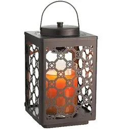 Candle Warmers Garden Candle Warmer Lantern with Intricate Pattern - Bronze