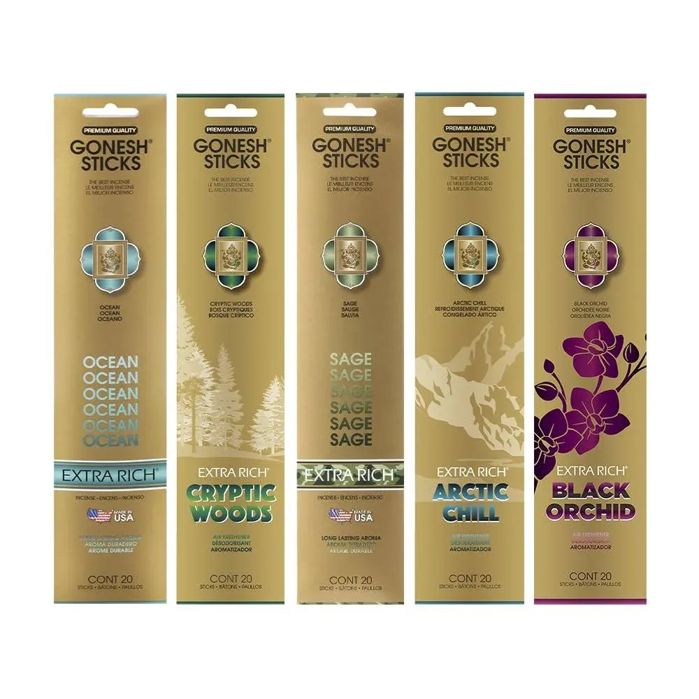 Gonesh Extra Rich Scented Incense Sticks Variety Pack