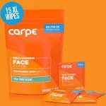 Carpe Sweat Absorbing Face Wipes, 15 Count, with Witch Hazel &amp; Tea Tree Oil