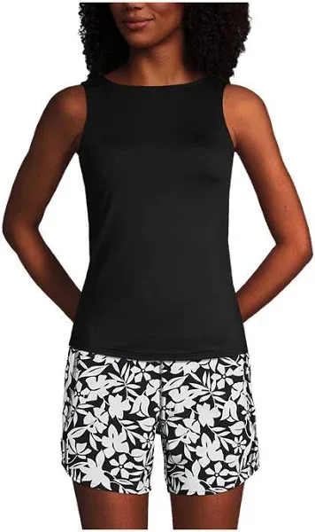 Lands' End Women's High Neck Modest Tankini Swimsuit Top with UPF 50