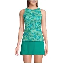 Lands' End Women's DD-Cup Chlorine Resistant High Neck UPF 50 Modest Tankini Swimsuit Top