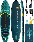 Skatinger 11'6×35" Super Wide Inflatable Stand Up Paddle Board, Ultra Stable Wide Sup for 2+1 People/Family/Big Size W/Shoulder Strap, 100L Backpack