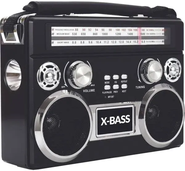 SUPERSONIC 3 Band Radio with Bluetooth and Flashlight