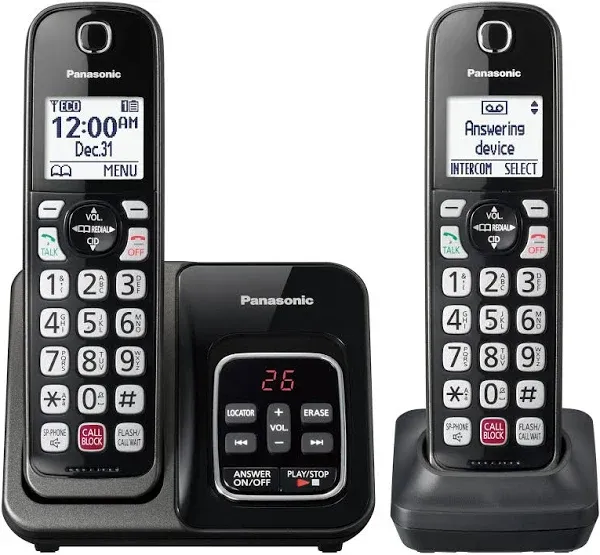 Panasonic Cordless Phone with Advanced Call Block, Bilingual Caller ID and Easy to Read Large High-Contrast Display, Expandable System with 3