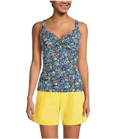 Lands' End Women's V-Neck Wrap Underwire Tankini Swimsuit Top