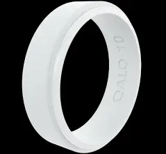 QALO Narrow Polished Step Edge Silicone Ring