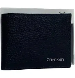 Calviin Klein Leather Passcase Wallet Black  RFID Protection