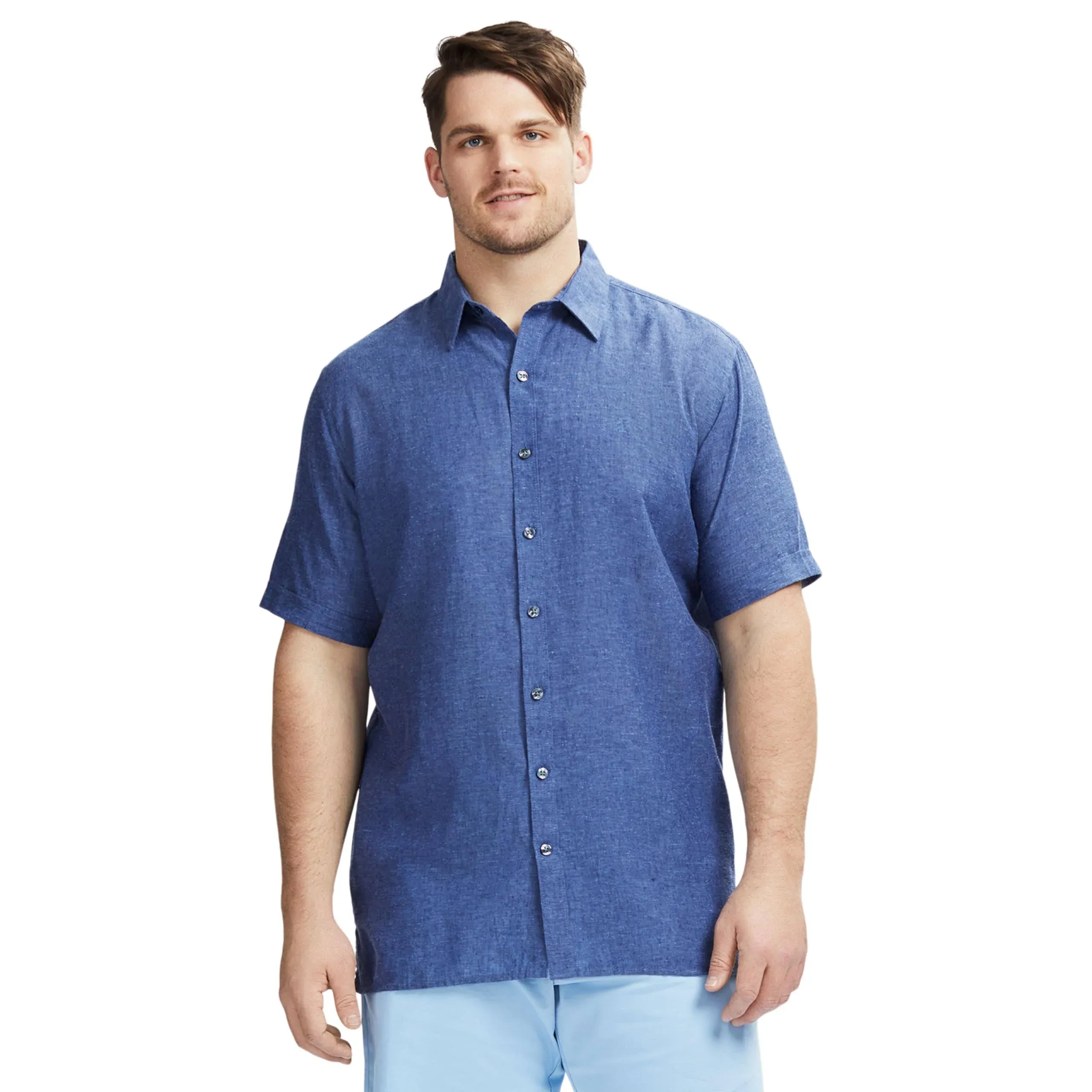 IZOD Men's Big & Tall Short Sleeve Button Down Shirt