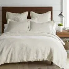 Washed Linen Denim Blue Full/Queen Duvet Cover- Levtex Home