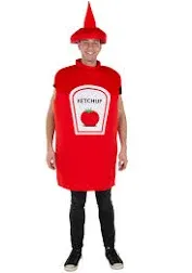 Dress Up America Halloween Adults Ketchup Bottle Costume - One Size