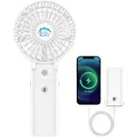 Handfan 5200mAh Portable Handheld Fan Foldable Personal Fan Battery Operated Rechargeable Fan Portable Charger Design 3 Spee