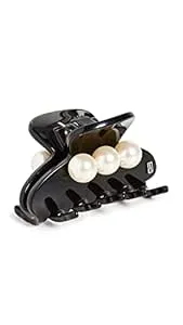 Imitation Pearl Embellished Hair Jaw Clip In Black