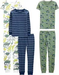 Simple Joys Carter's Boys' 6-Piece Snug Fit Cotton Pajama Set