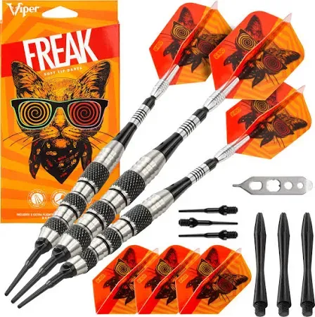 Viper The Freak Soft Tip Darts 18 Grams Knurled and Shark Fin Barrel