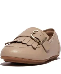 "Women's Allegro Fringe Buckled Leather Loafers"