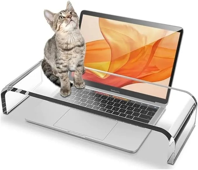 Anti-Cat Acrylic Keyboard Protector Cover,Computer Monitor Stand Prevent Cat Trampling Laptop Stand