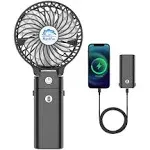 Handfan 2023 Upgraded 5200mAh Portable Handheld Fan Foldable Personal Fan Battery Operated Rechargeable Fan Detachable Handle