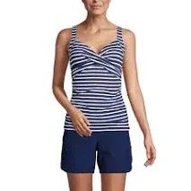 Lands' End Women's V-Neck Wrap Underwire Tankini Swimsuit Top