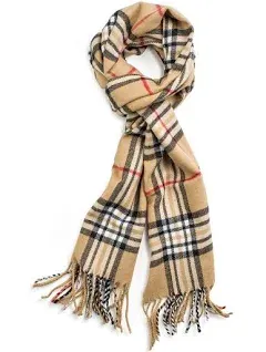 VERONZ Super Soft Classic Cashmere Feel Winter Scarf Camel Plaid 