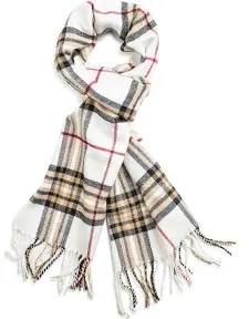 VERONZ Super Soft Classic Cashmere Feel Winter Scarf in Navy Plaid