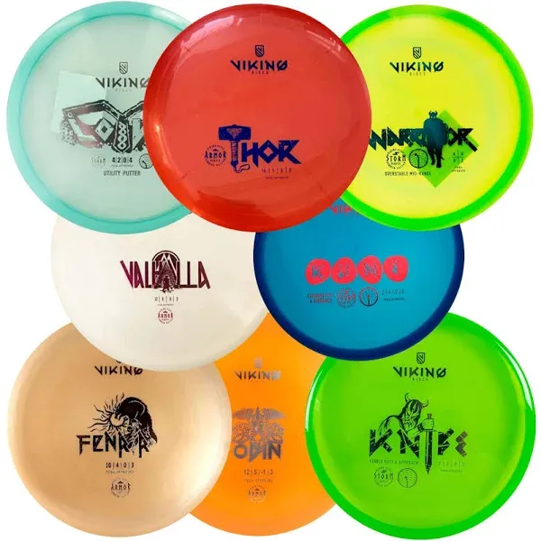 Viking Discs Competition Disc Golf Set - 8 Frisbee Discs for Any Distance, PDGA