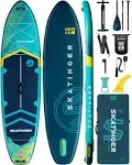 Skatinger 11'6×35" Super Wide Inflatable Stand Up Paddle Board, Ultra Stable Wide Sup for 2+1 People/Family/Big Size W/Shoulder Strap, 100L Backpack