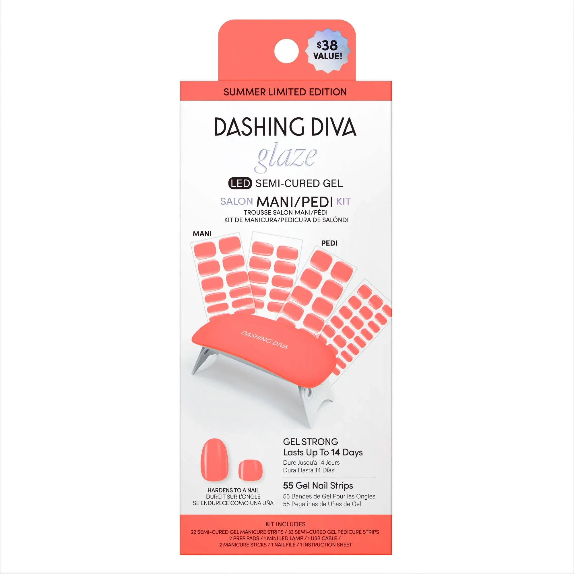 Dashing Diva Glaze Mani Pedi Kit​ The Vitamin C Glaze Comes with Led Nail Lamp