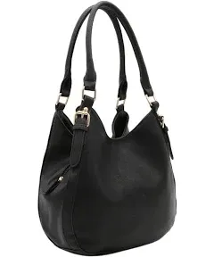 3 Compartment Faux Leather Medium Hobo Bag Stone