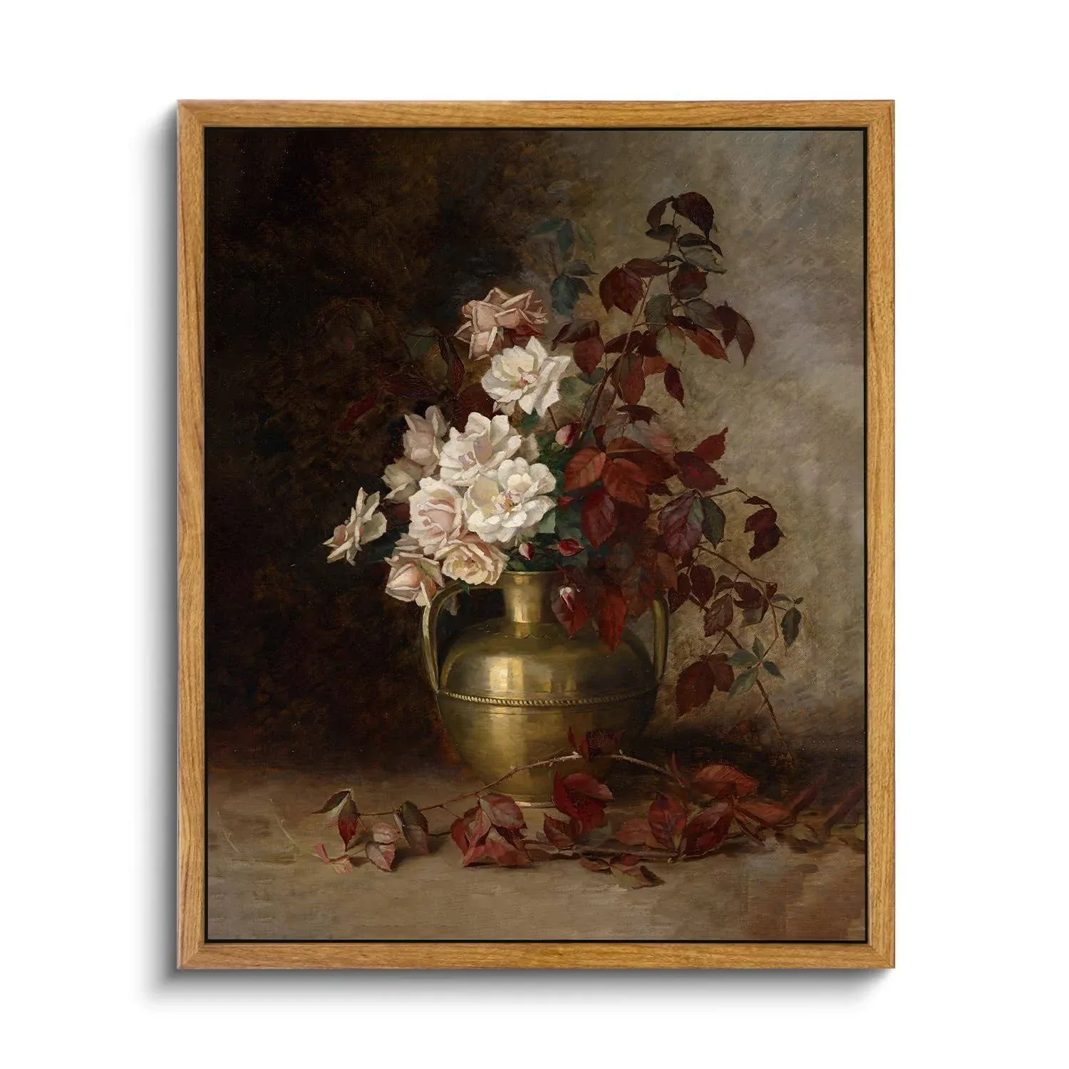 Vintage Flower Wall Art Room Decor, Framed Canvas Wall Art Botanical Prints, ...