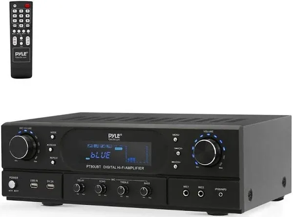 Home Bluetooth Theater Receiver Amplifier - 500 Watts Peak Power Amp W/Treble, B