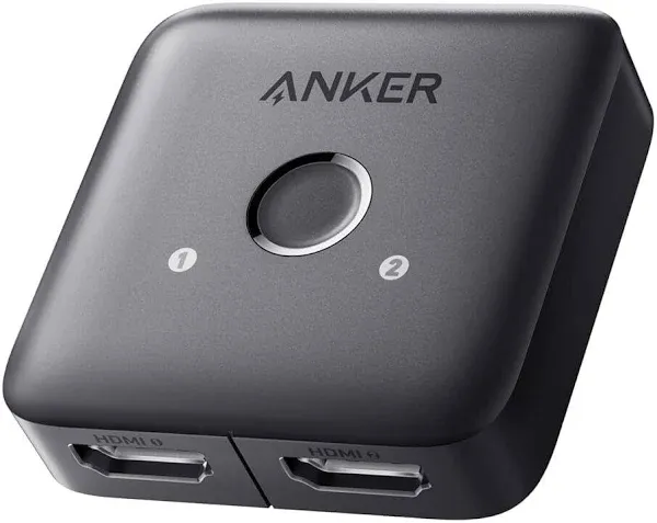 Anker HDMI Switch, 4K@60Hz Bi-Directional HDMI Switcher, 2 in 1 Out with Smooth Finish HDMI Cable 8K@60Hz, 3ft Ultra HD 4K@120Hz HDMI to HDMI Cord, 48 Gbps Certified Ultra High-Speed Durable C